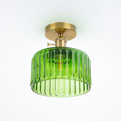 Green Industrial Vintage Glass Ceiling Light