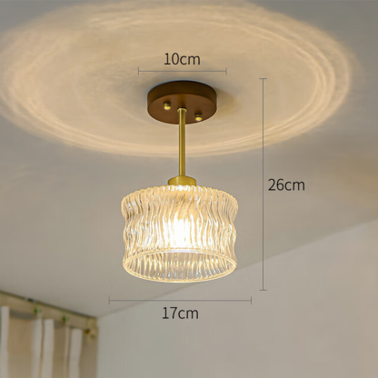 Art Deco Glass Semi Flush Hallway Entry Ceiling Lighting