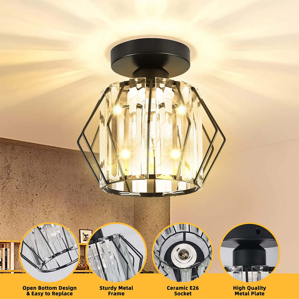 Geometric Iron Black Kitchen Lighting Ceiling