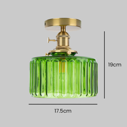 Green Industrial Vintage Glass Ceiling Light