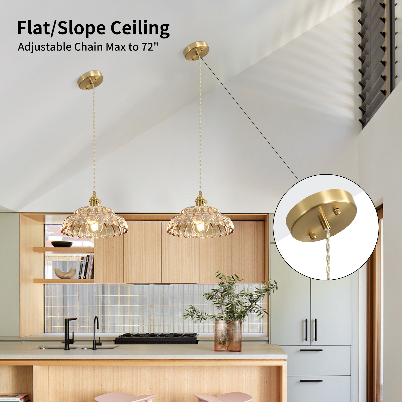 Modern Copper Glass Pendant Lights