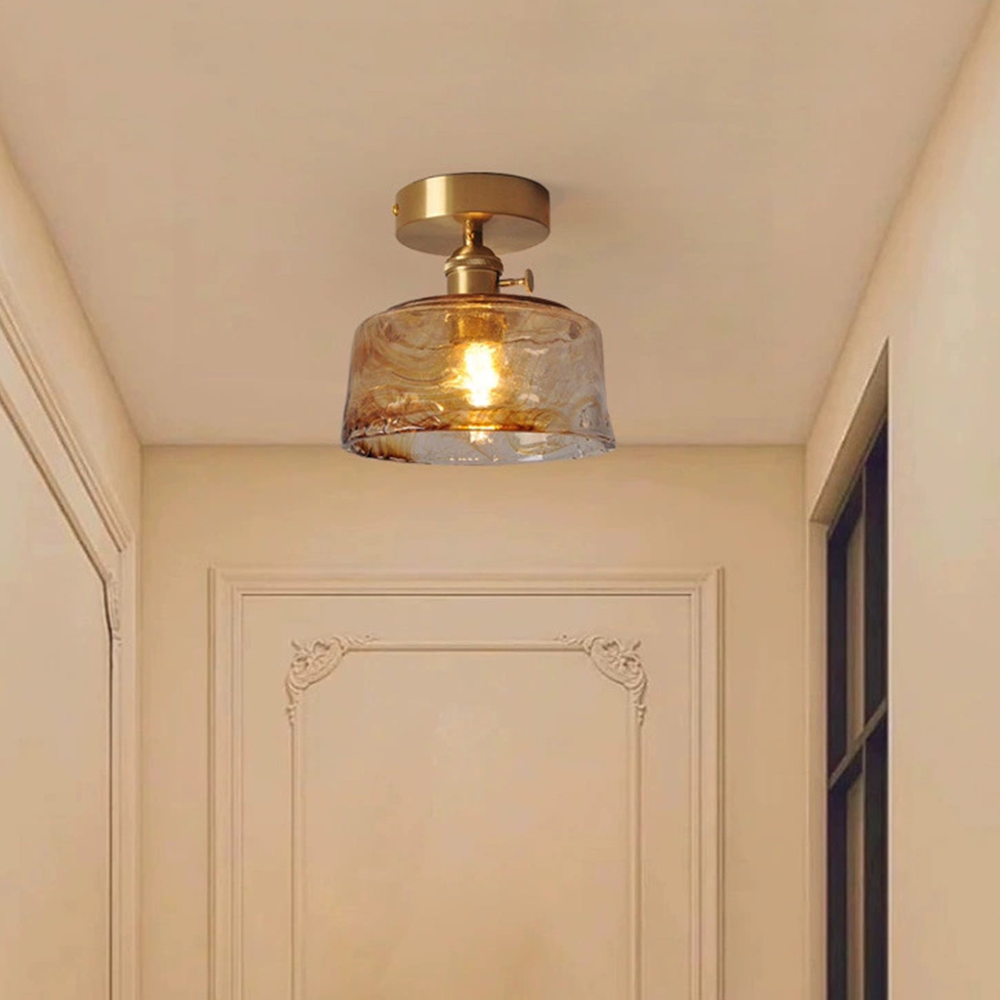 Antique Simple Glass Ceiling Lighting For Bedroom
