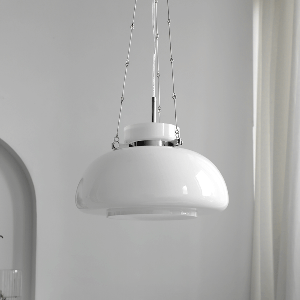Mid-Century Modern Bauhaus Dome Glass Pendant Light -Homdiy