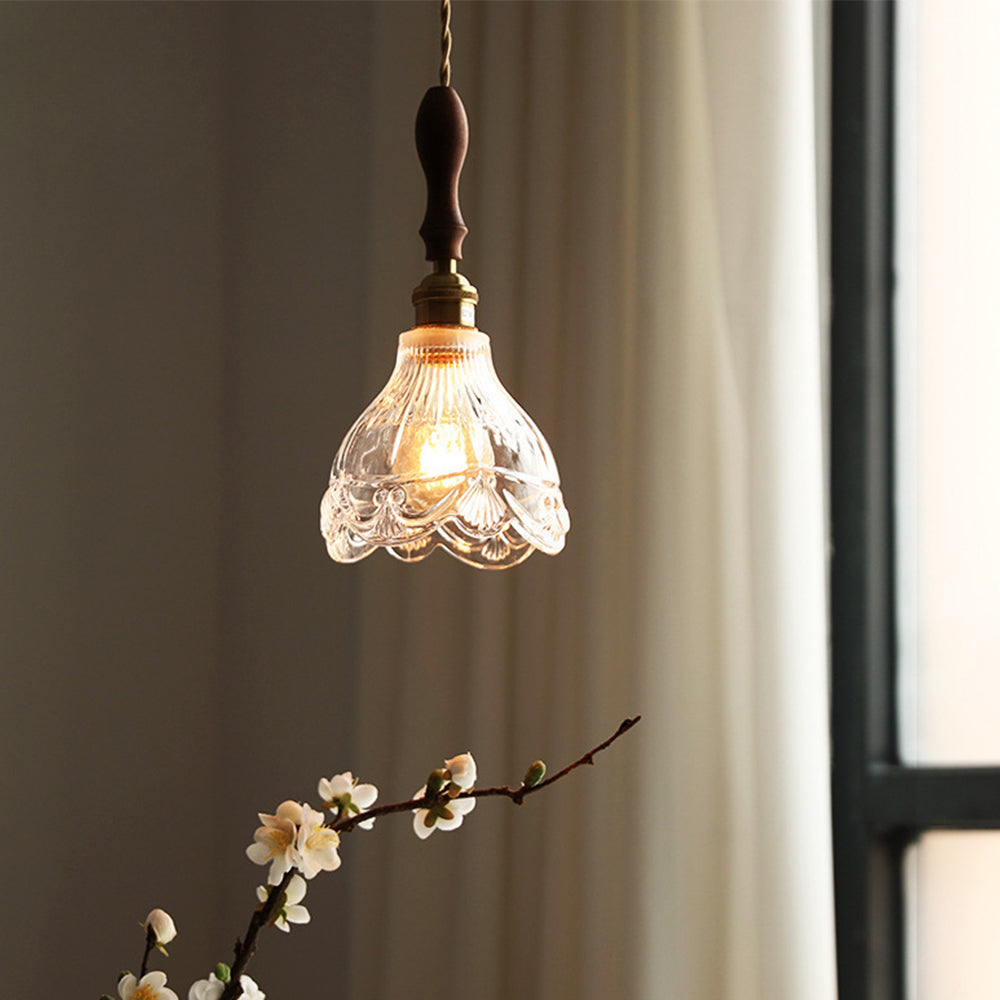 Vintage Small Glass Pendant Lighting For Bedroom