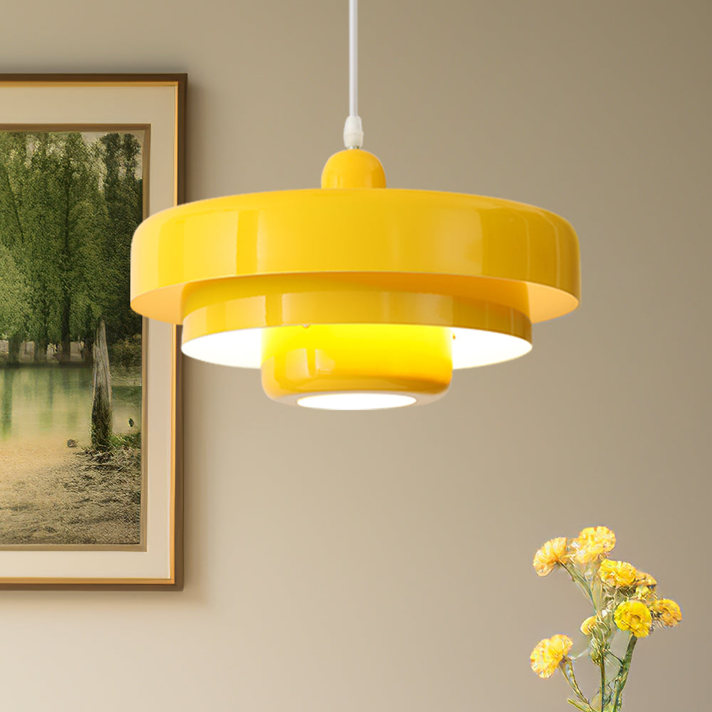 Medieval Danish Retro Yellow Bauhaus Ceiling Pendant Light