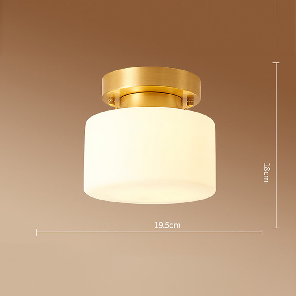 Minimalist Brass White Semi-Flush Ceiling Lighting