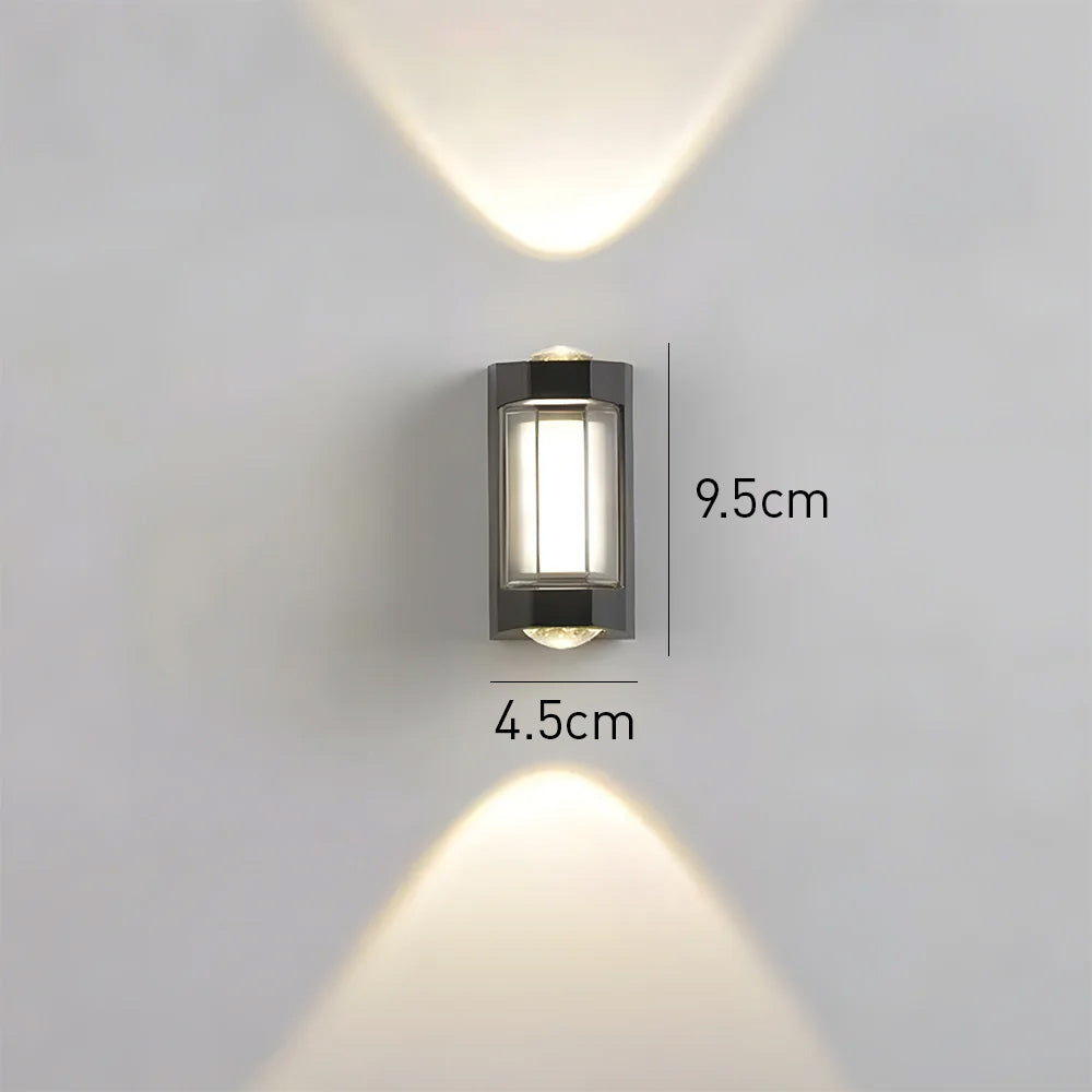 LED Waterproof Up and Down Black Outdoor Wall Lighting