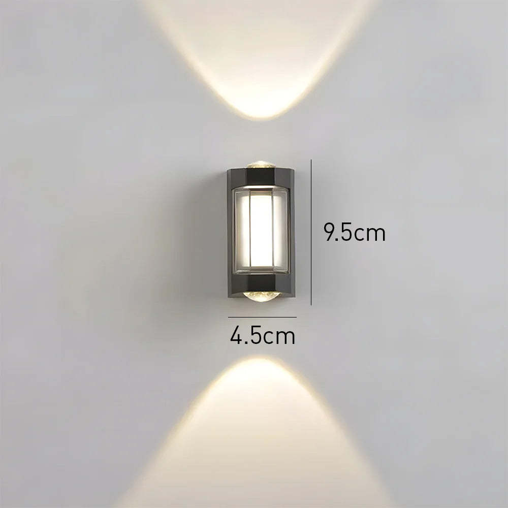 LED Waterproof Up and Down Black Outdoor Wall Lighting