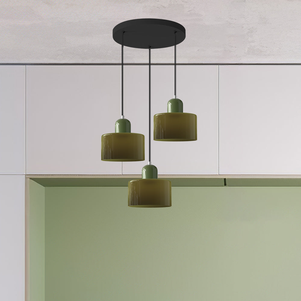 Contemporary 3-Heads Glass Pendant Light For Kitchen