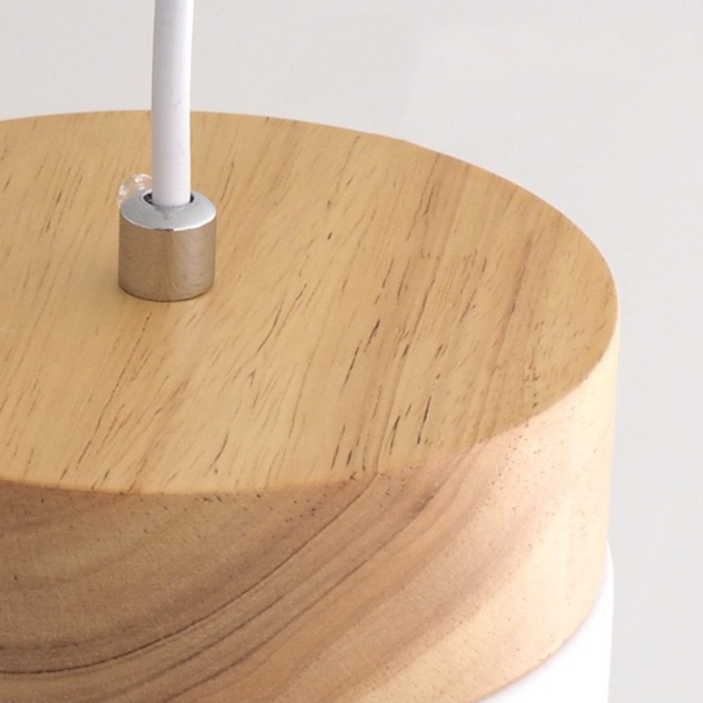 Simple Cylindrical Wood Suspension Lamp