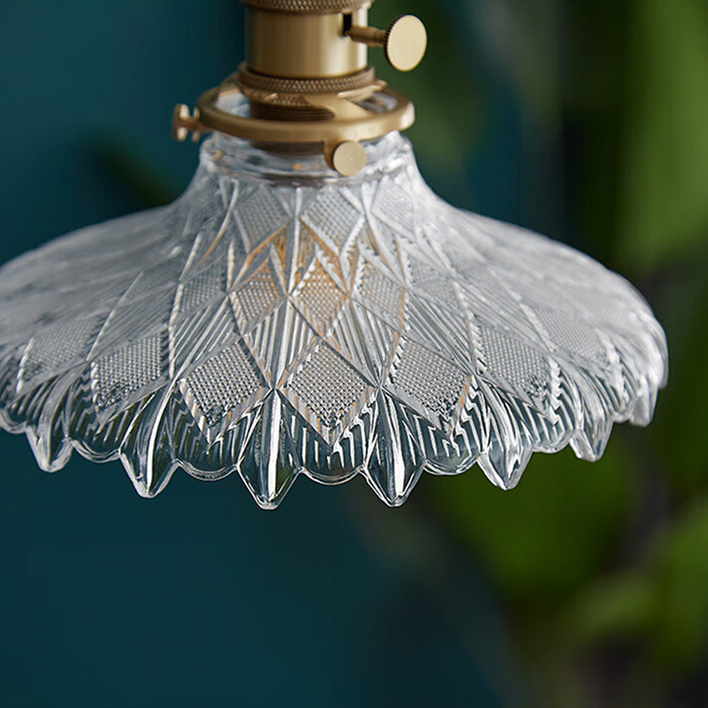 Vintage Glass Transparent Pendant Lighting For Bedroom