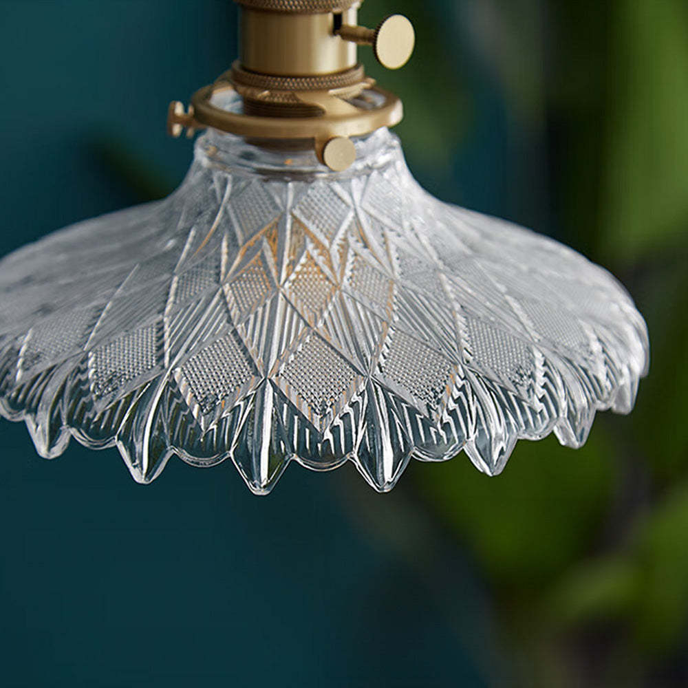 Vintage Glass Transparent Pendant Lighting For Bedroom