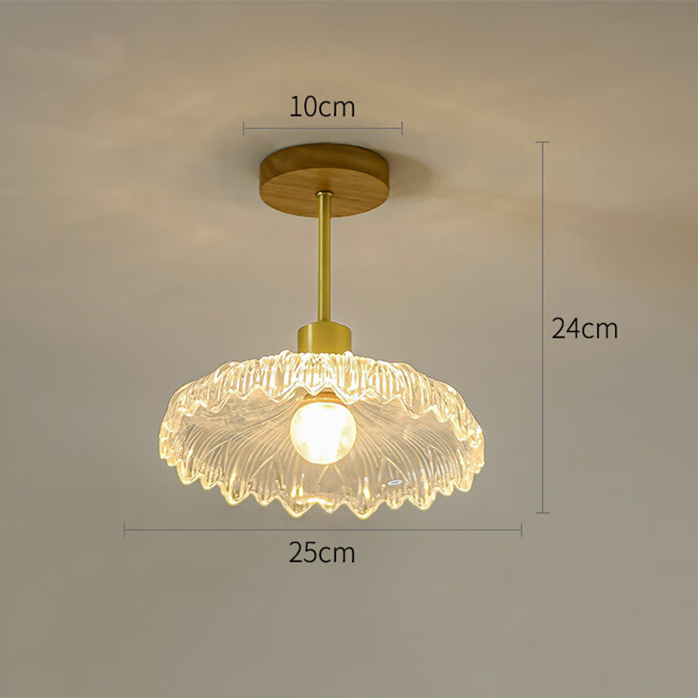 Art Deco Glass Semi Flush Hallway Entry Ceiling Lighting