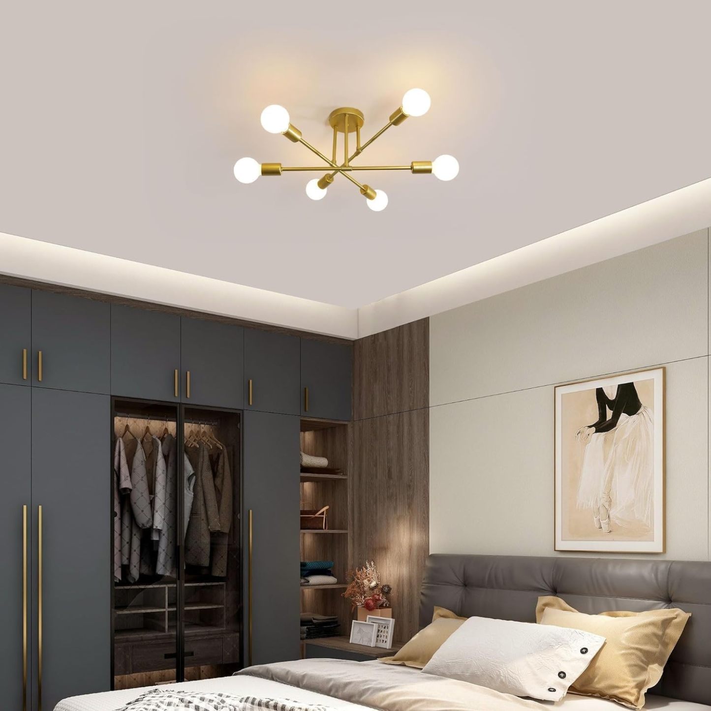 Semi Flush Mount Iron Bedroom Ceiling Lights