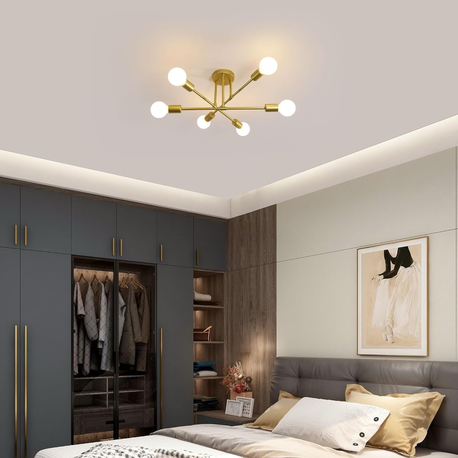 Semi Flush Mount Iron Bedroom Ceiling Lights
