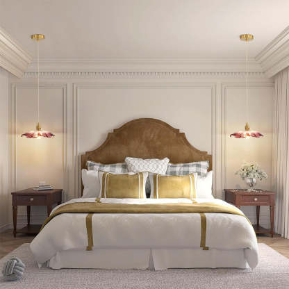 Vintage Flower Shape Glass Pendant Light For Dining Room