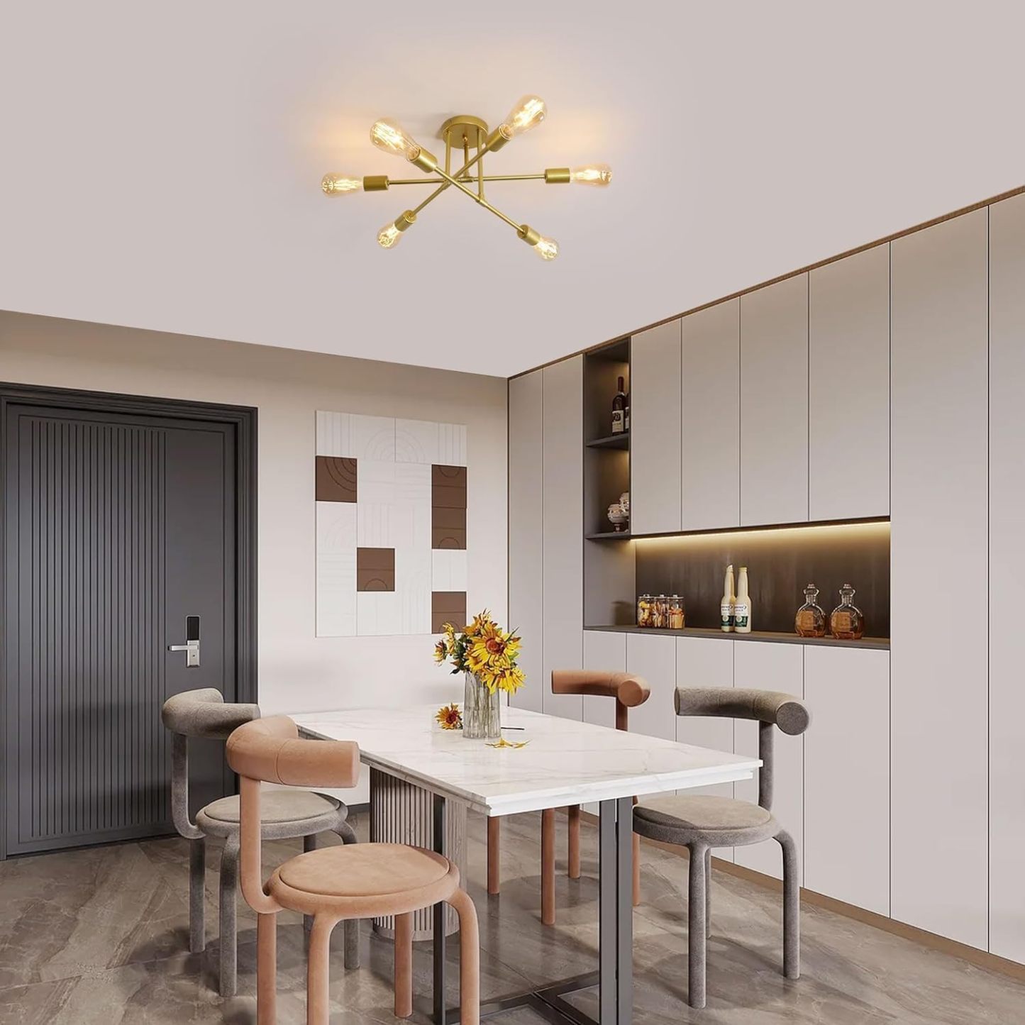 Semi Flush Mount Iron Bedroom Ceiling Lights