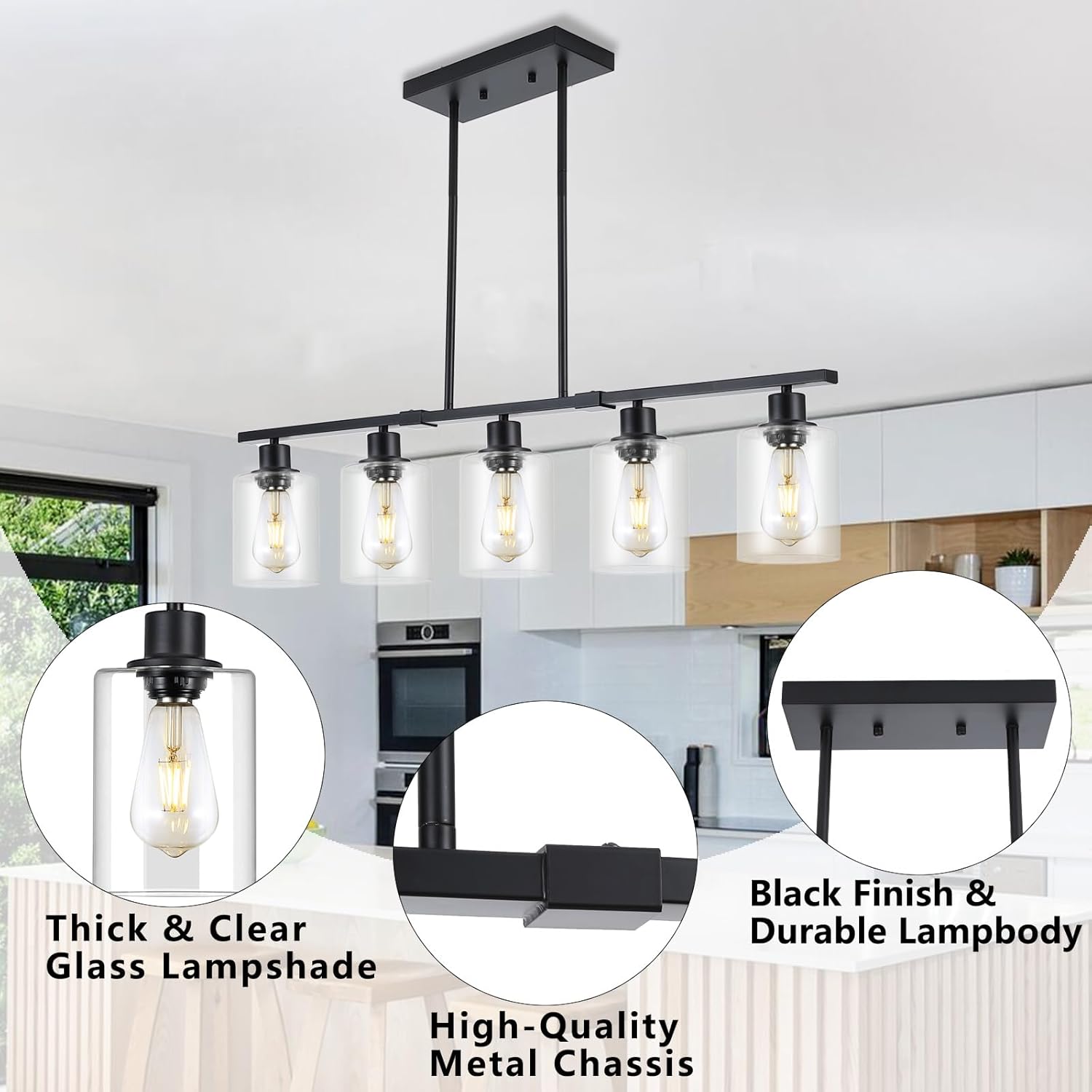 Industrial Black Ceiling Lights For Kitchen Island
