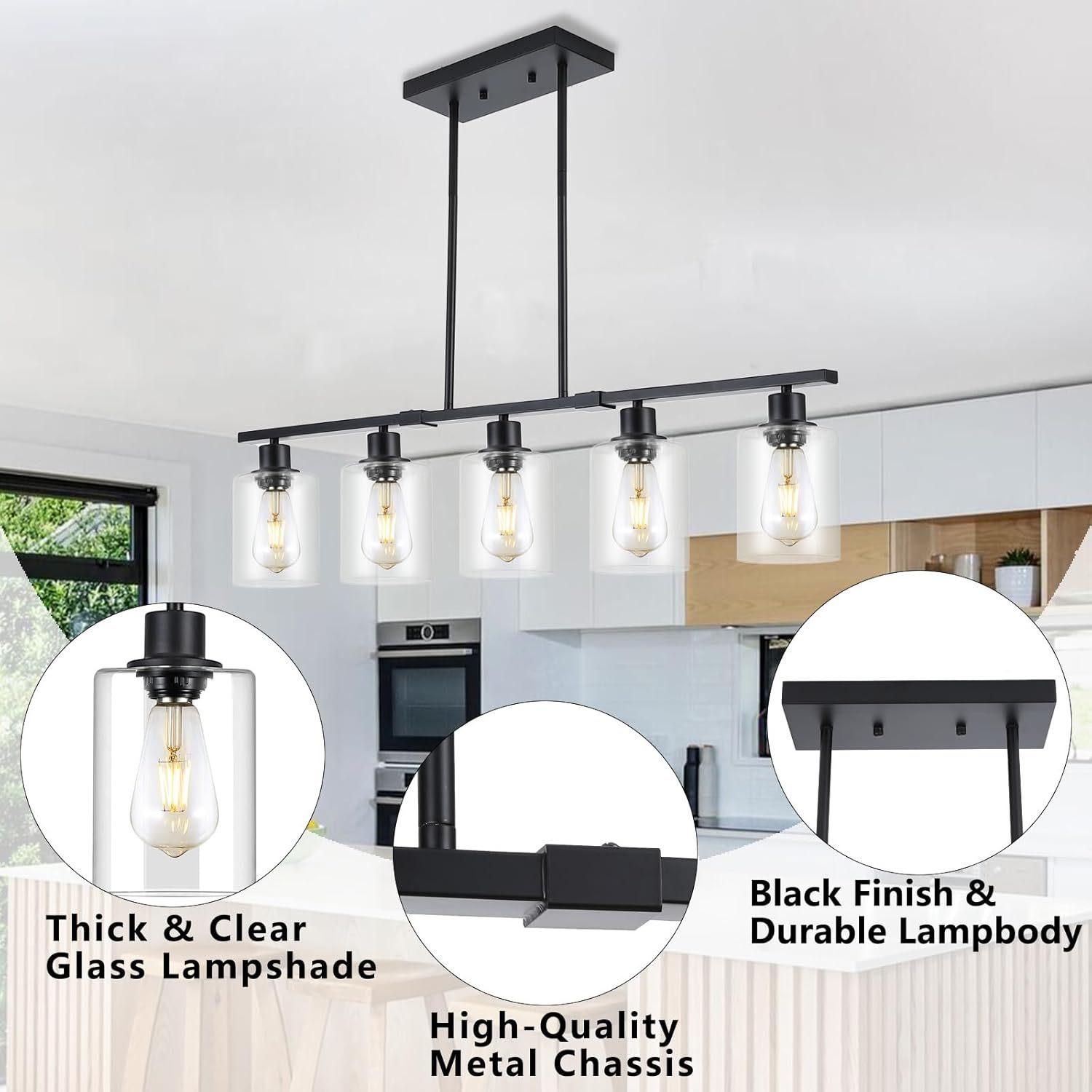 Industrial Black Ceiling Lights For Kitchen Island