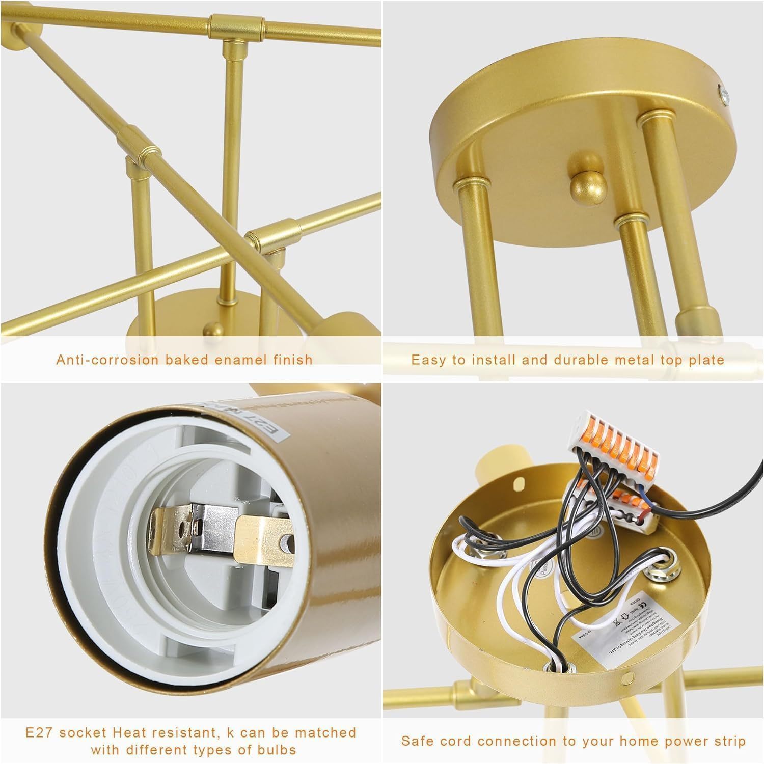 Semi Flush Mount Iron Bedroom Ceiling Lights