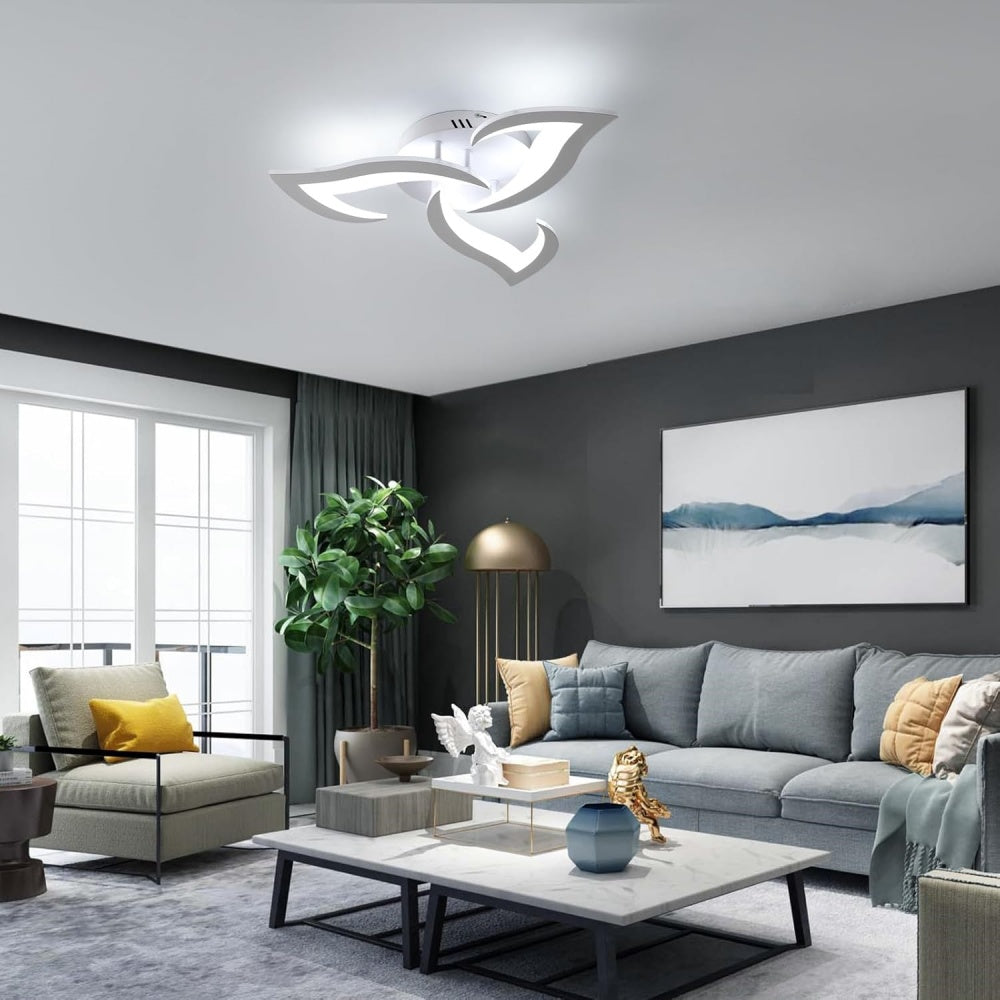 Modern Flower Shape Iron LED Ceiling Light For Bedroom