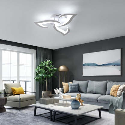 Modern Flower Shape Iron LED Ceiling Light For Bedroom