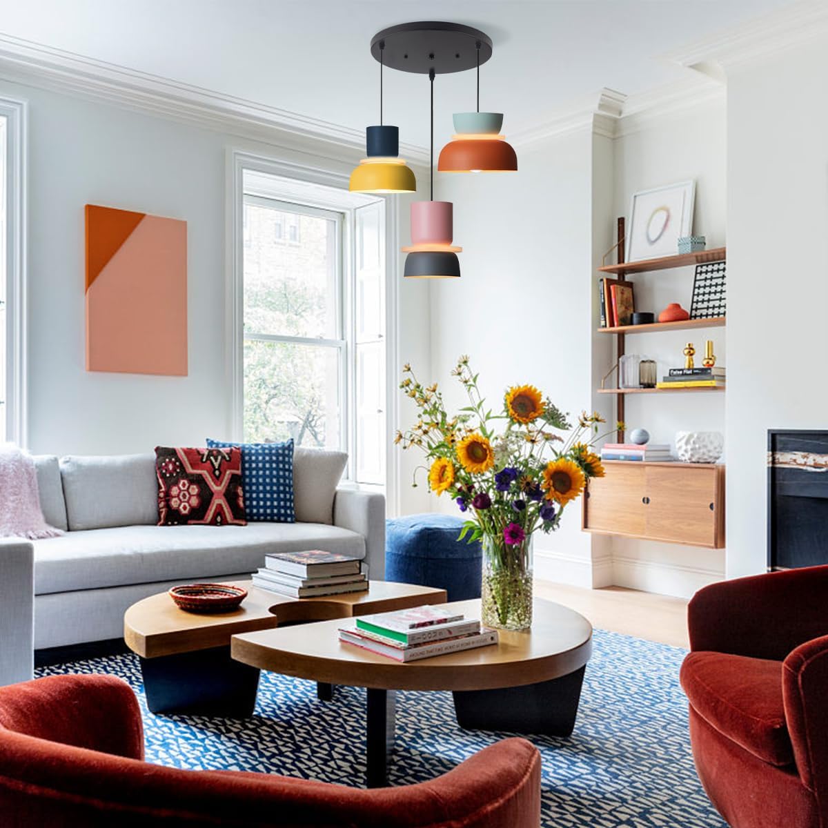 Modern Macaron Triple Pendant Light For Kitchen Island