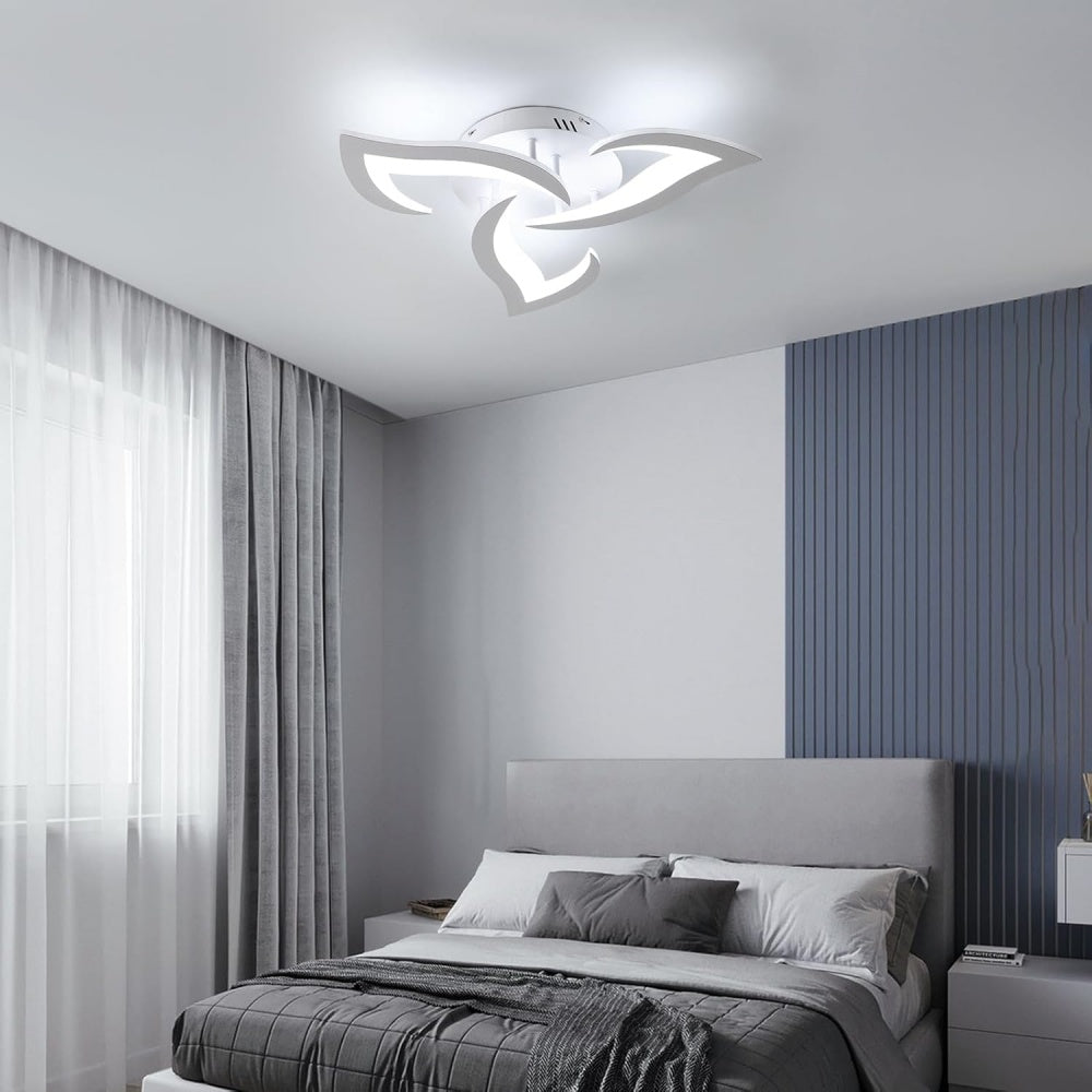 Modern Flower Shape Iron LED Ceiling Light For Bedroom