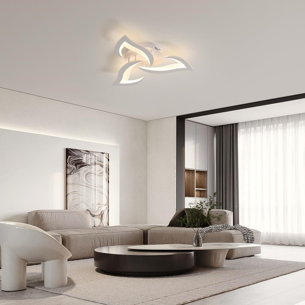 Modern Flower Shape Iron LED Ceiling Light For Bedroom