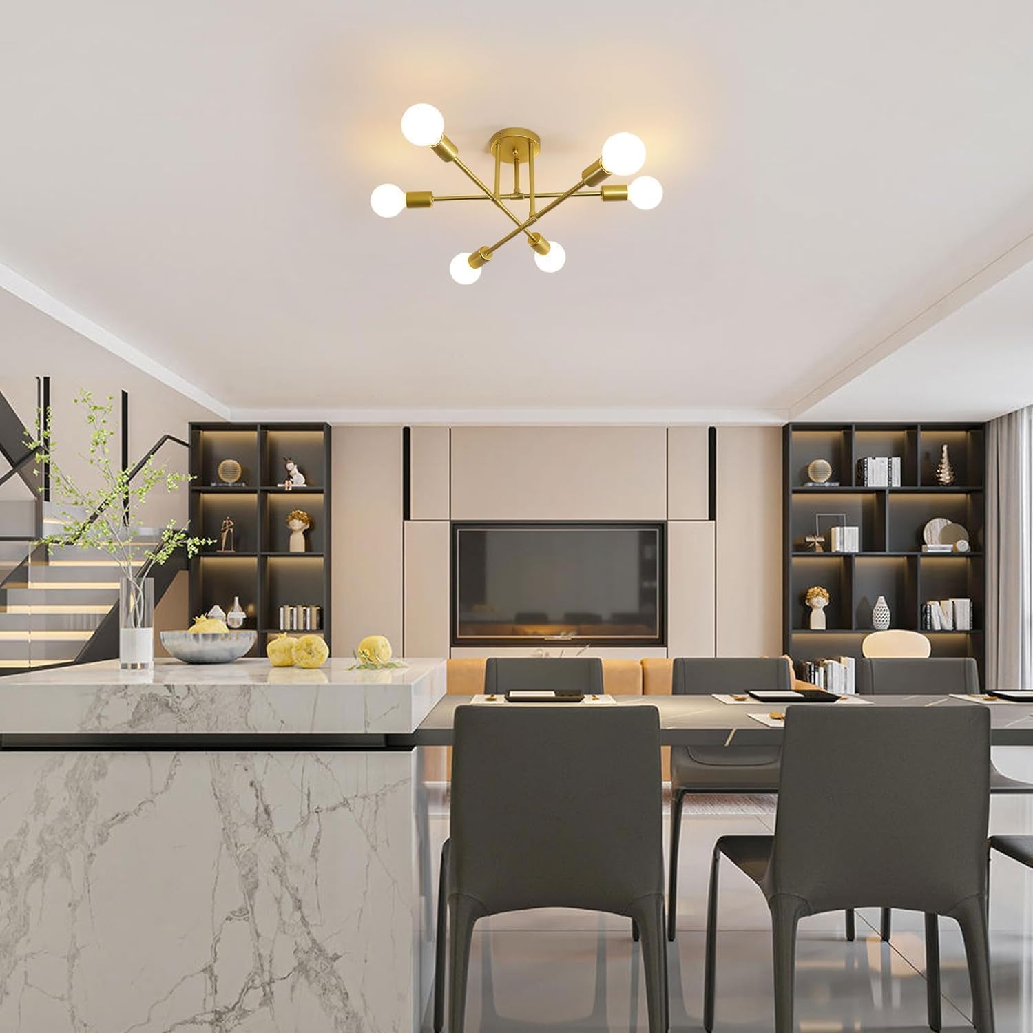 Semi Flush Mount Iron Bedroom Ceiling Lights