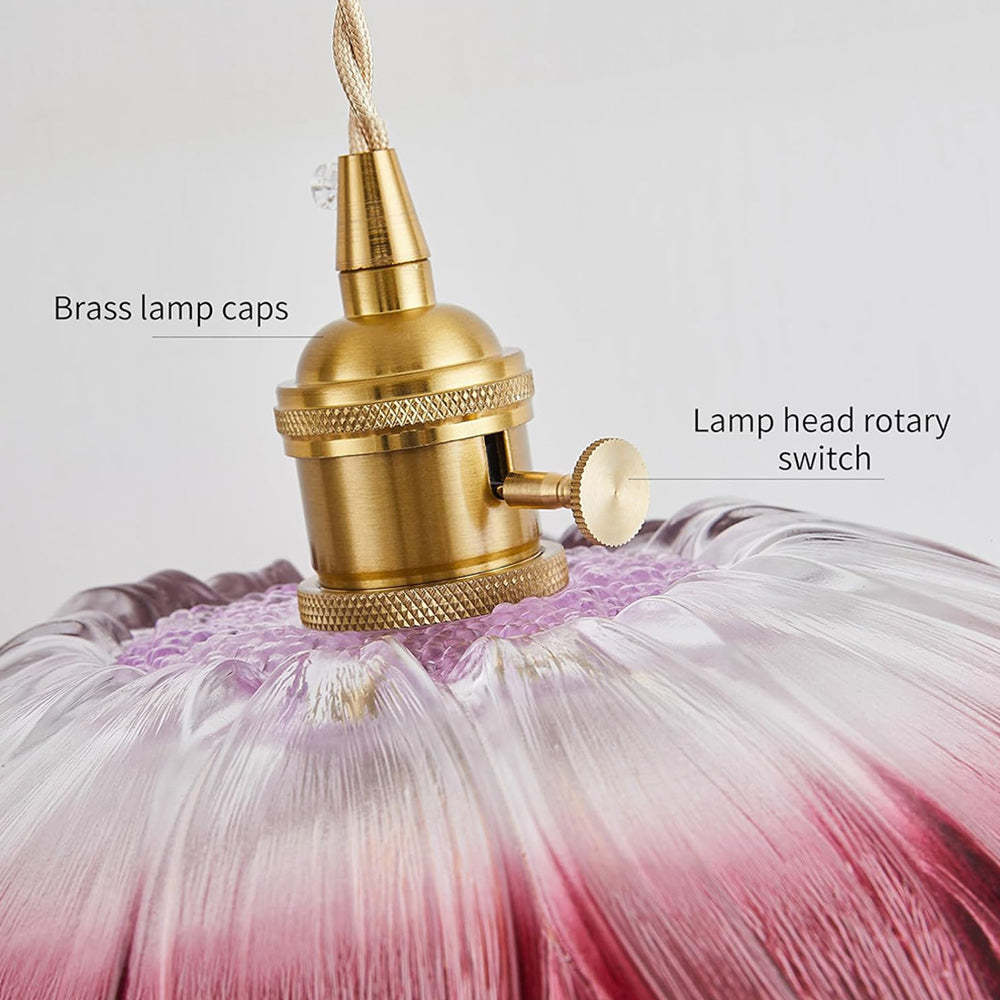 Vintage Flower Shape Glass Pendant Light For Dining Room