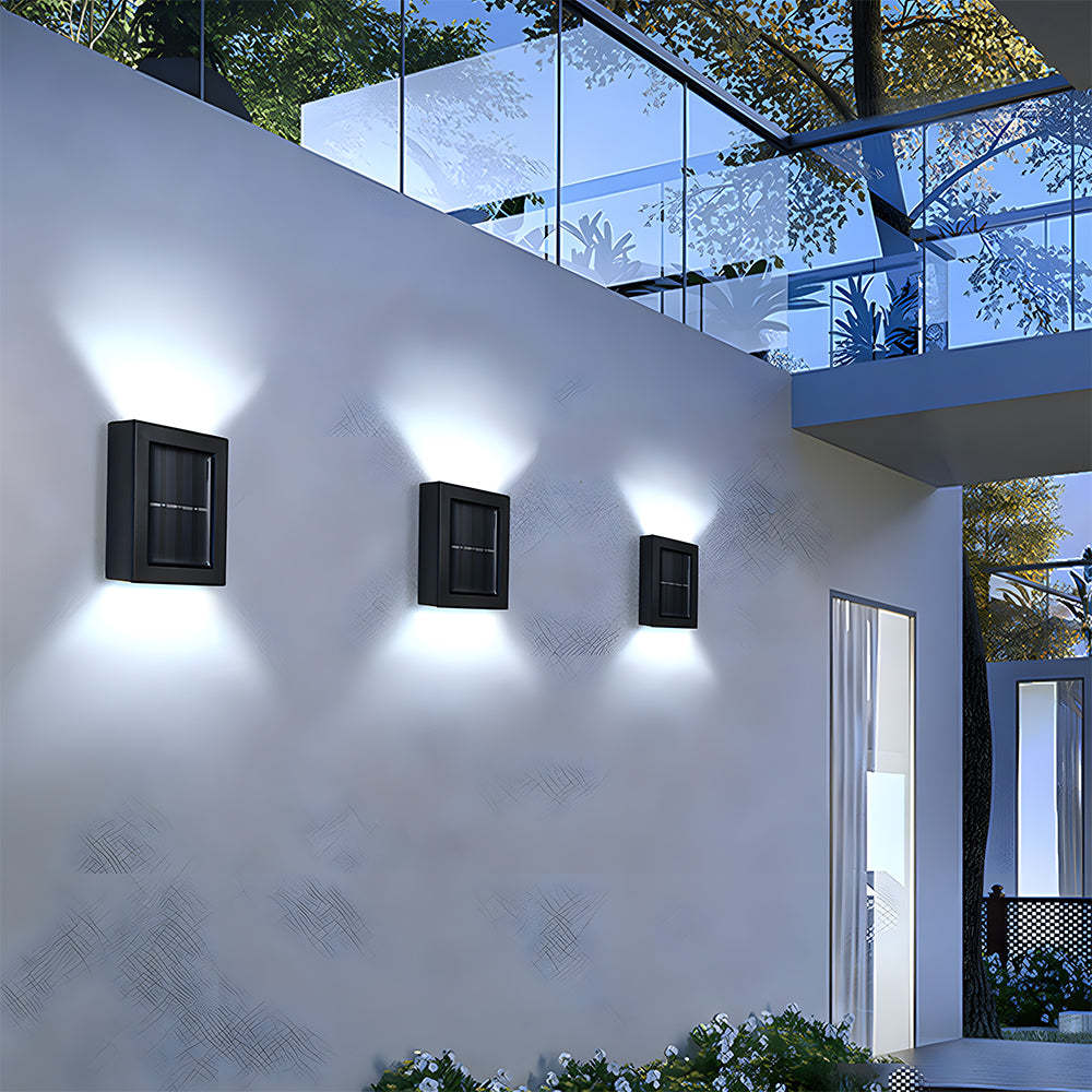 Modern Black Solar IP55 Up Down Outdoor Wall Lights