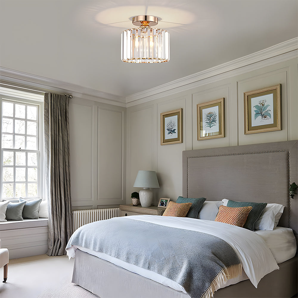 Modern Crystal Prism Drum Hallway Ceiling Light