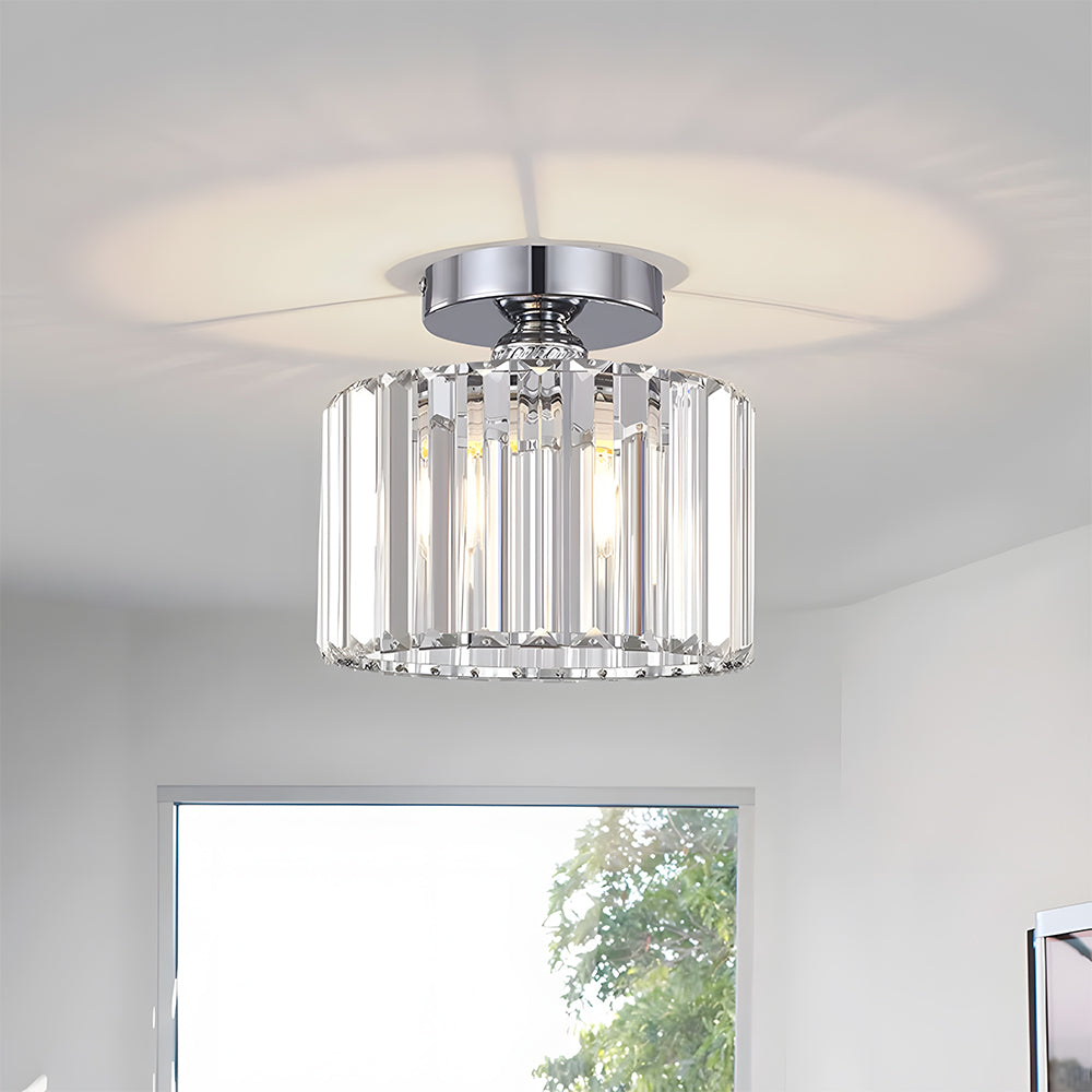 Modern Crystal Prism Drum Hallway Ceiling Light