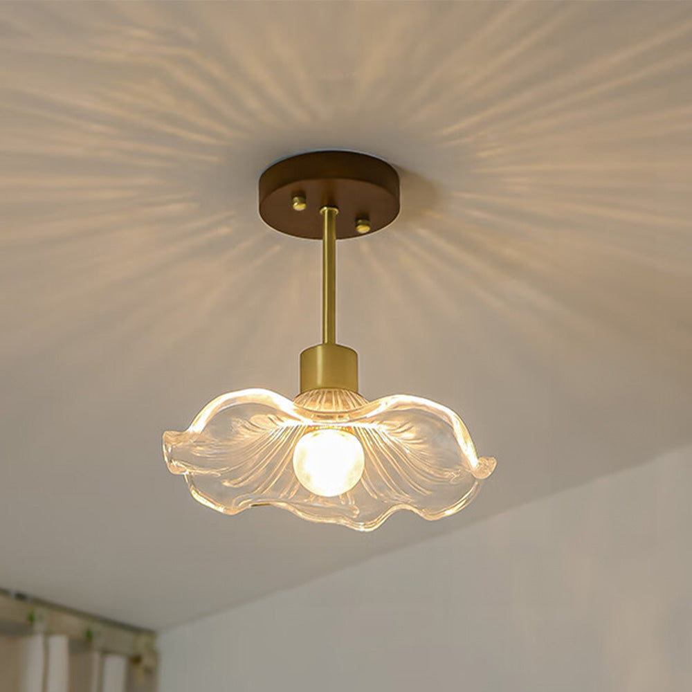 Art Deco Glass Semi Flush Hallway Entry Ceiling Lighting