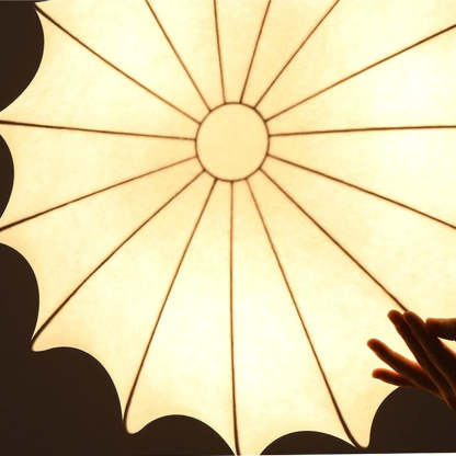 White Silk Flush Mount Ceiling Light -Homdiy