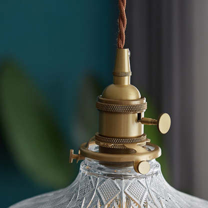 Vintage Glass Transparent Pendant Lighting For Bedroom