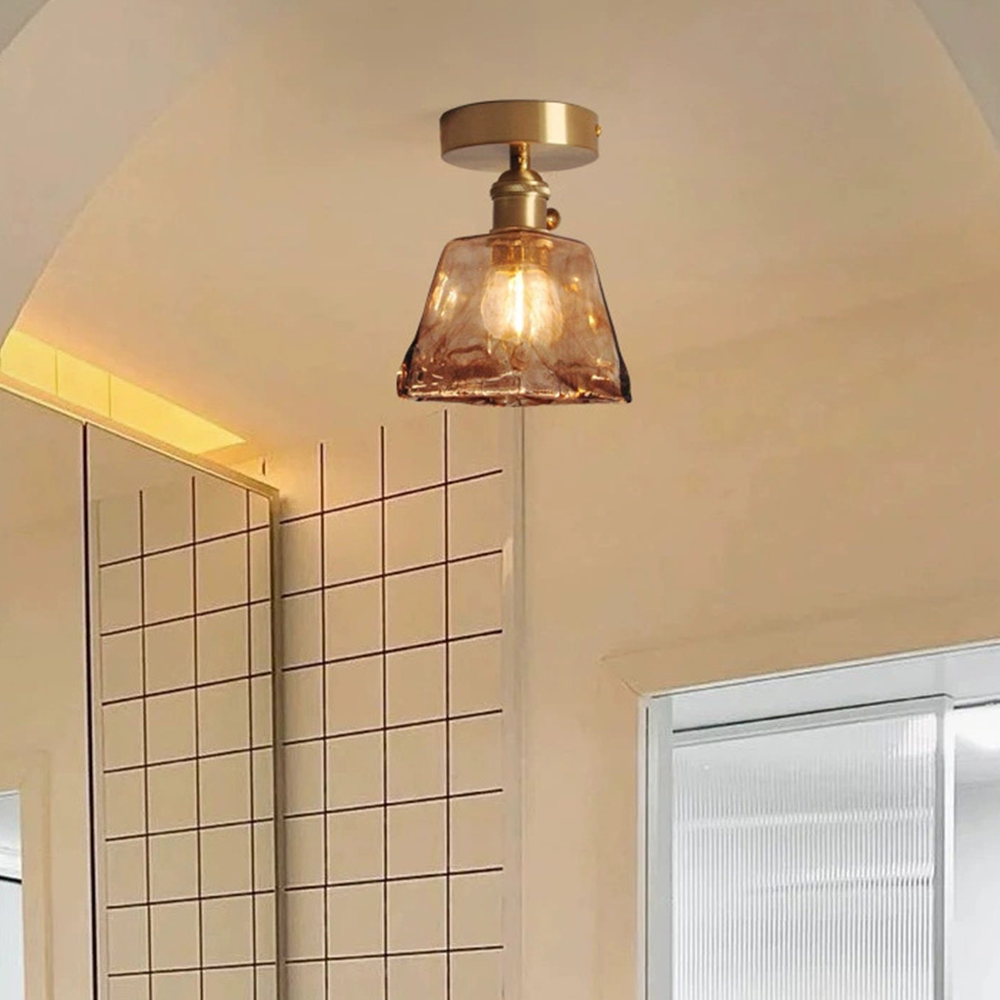Antique Simple Glass Ceiling Lighting For Bedroom