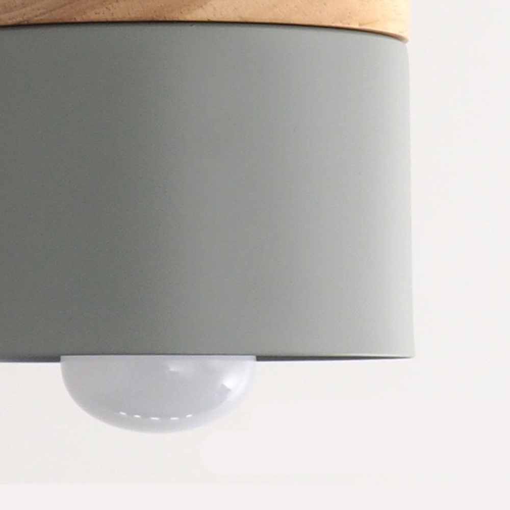 Simple Cylindrical Wood Suspension Lamp