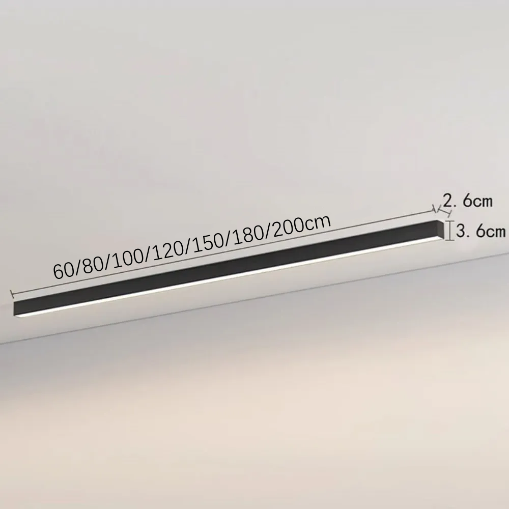 Contemporary Minimalist Long Strip LED Ceiling Lamp For Living Room