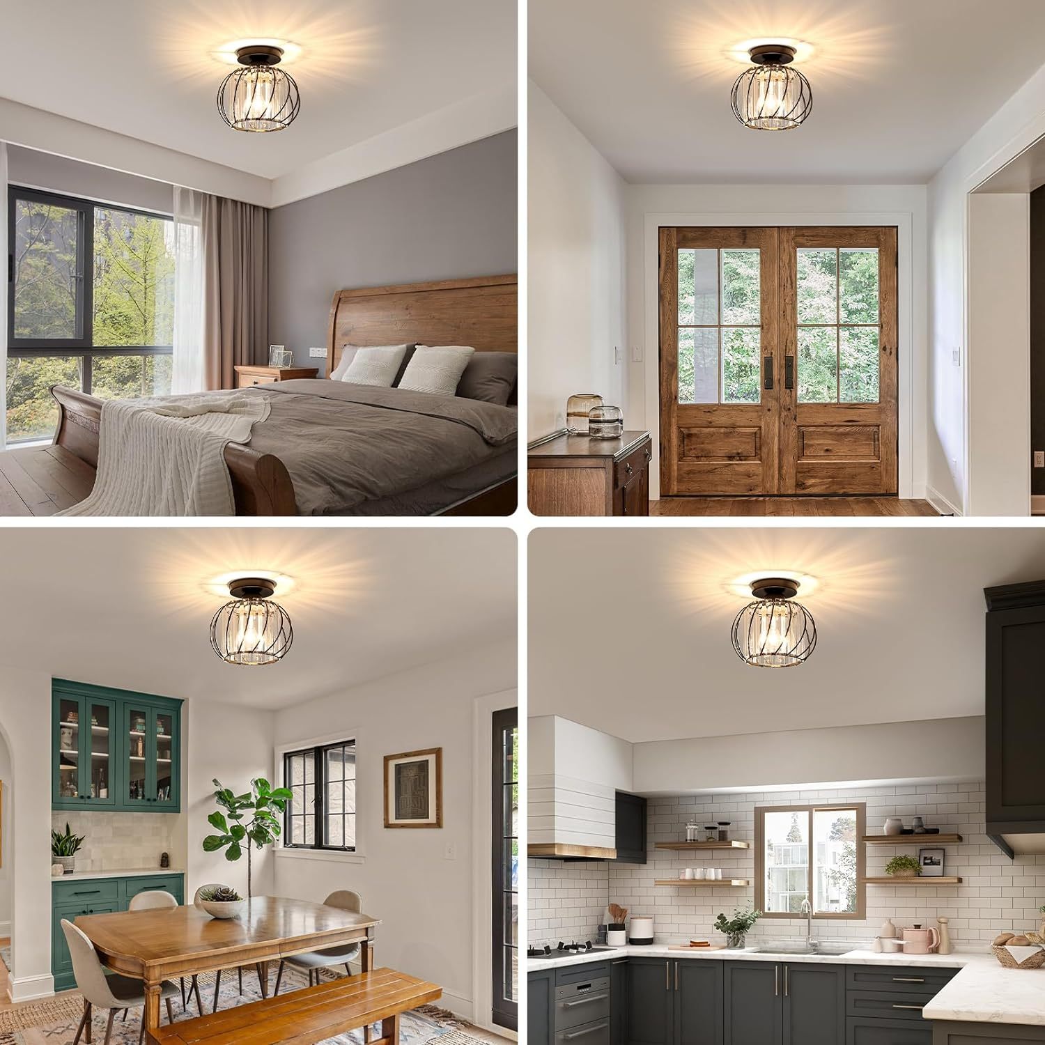 Modern Glass Black Luxury Hallway Ceiling Light