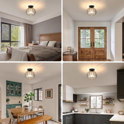 Modern Glass Black Luxury Hallway Ceiling Light