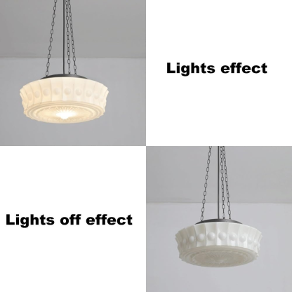 Retro Style Glass Beige Pendant Lamp