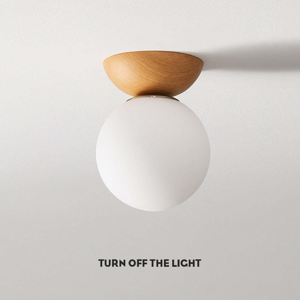 Nordic Glass Wood Ceiling Lighting