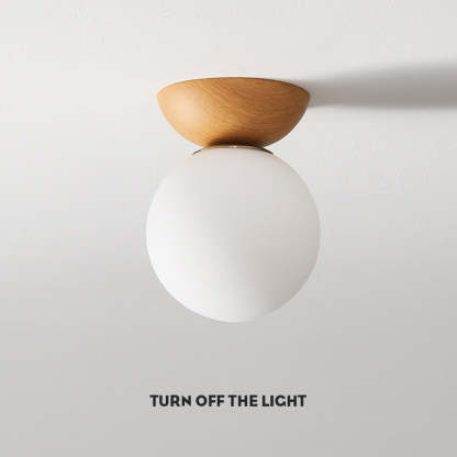 Nordic Glass Wood Ceiling Lighting