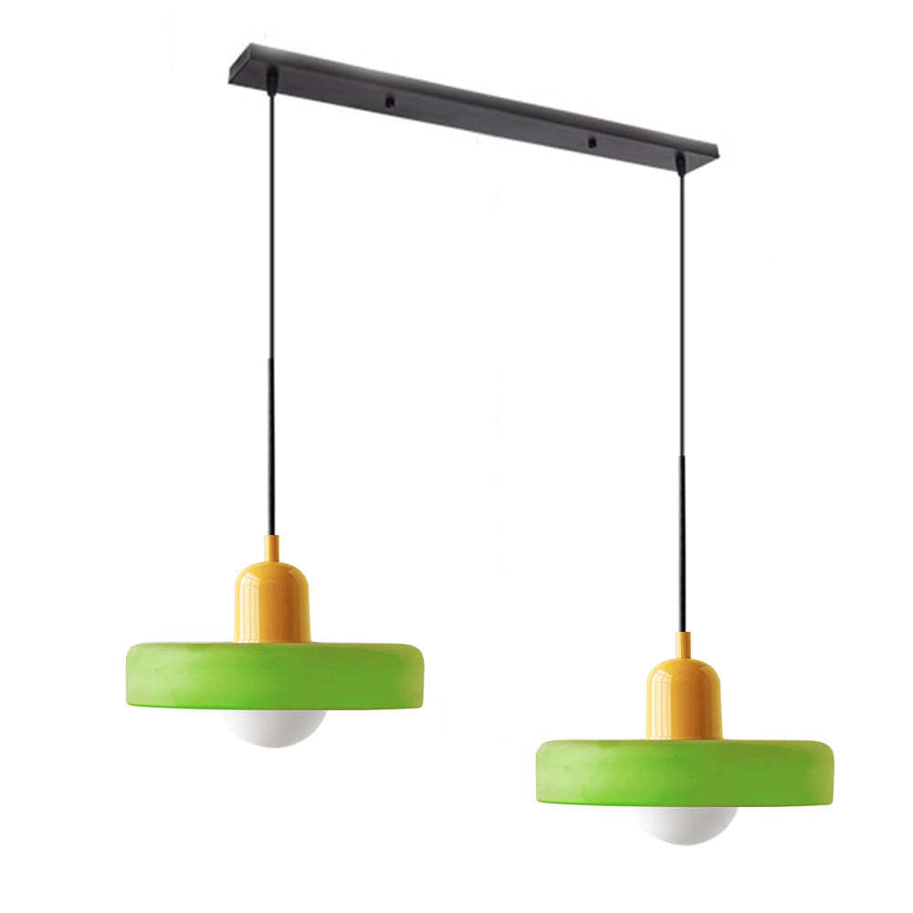 2 Lights Modern Coloured Glass Pendant Light