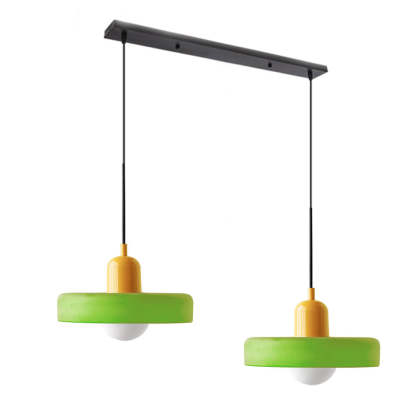 2 Lights Modern Coloured Glass Pendant Light