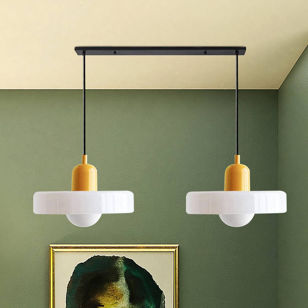 2 Lights Modern Coloured Glass Pendant Light