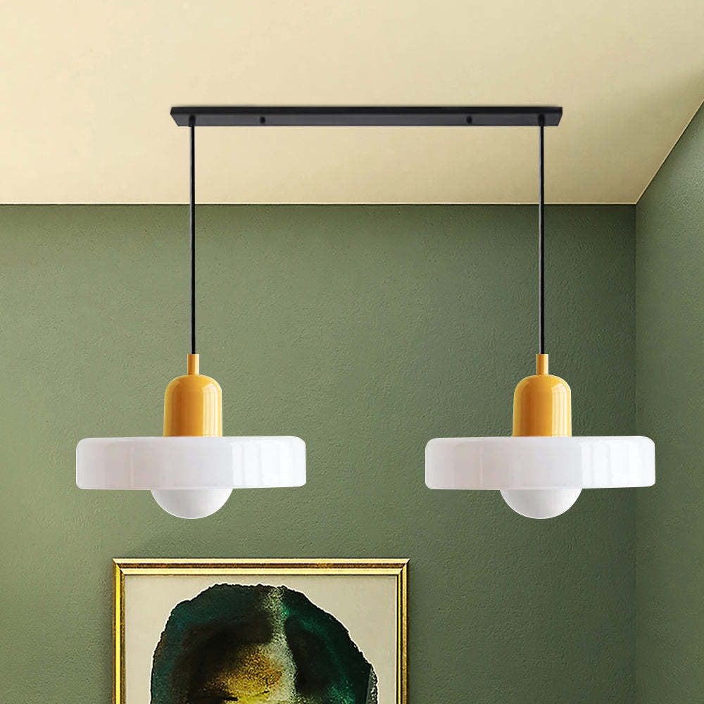 2 Lights Modern Coloured Glass Pendant Light