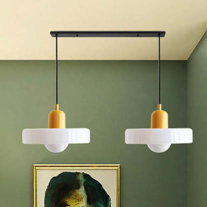 2 Lights Modern Coloured Glass Pendant Light